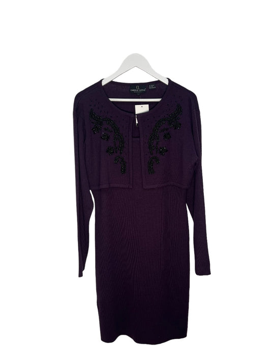 Carole Little Vintage Beaded Sweater Dress - L -