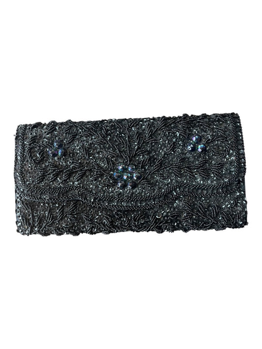 black hand beaded evening clutch - n/a -