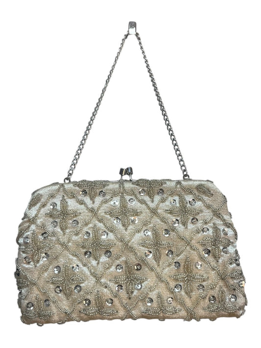 silver beaded evening bag - n/a -