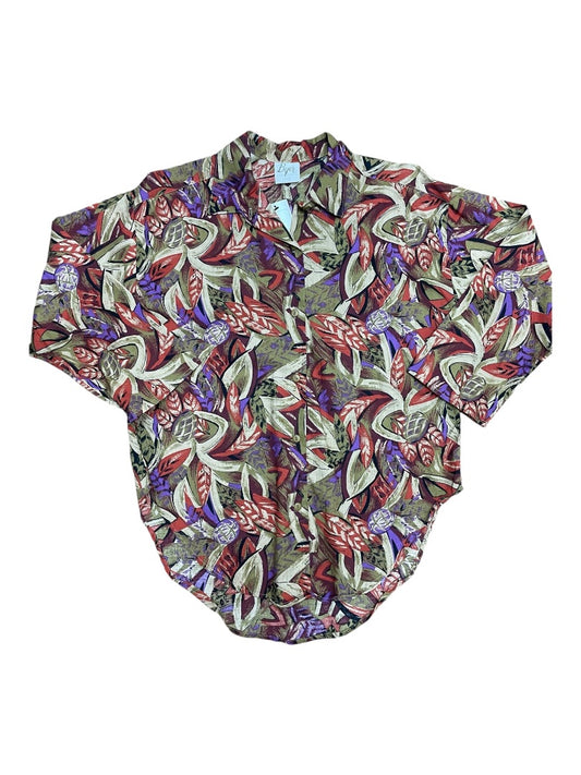 Byer California Abstract Feather Patterned Button Down - L -