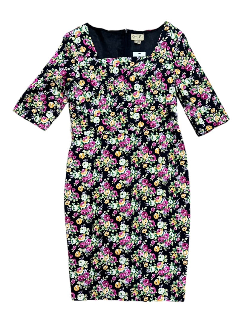 Lindy Bop Square Neck Floral Dress - L -