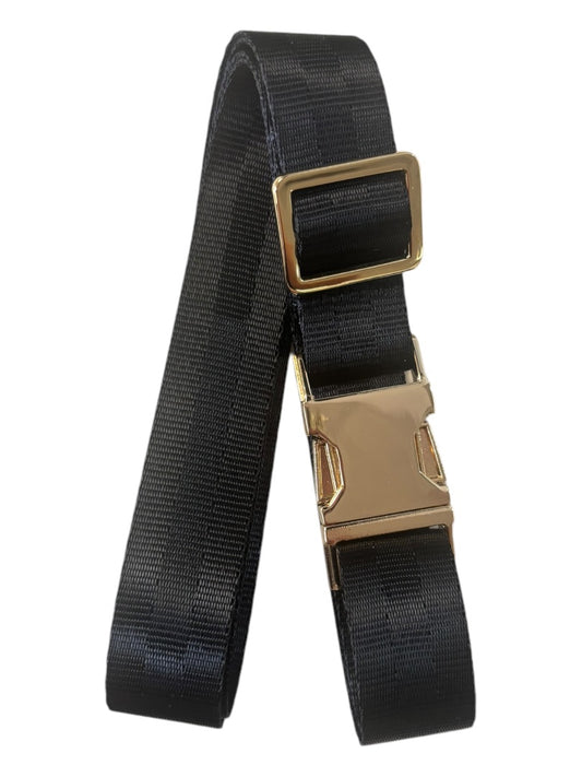 Belt Bag Strap Black Polished Gold - "1"" Adjustable" -