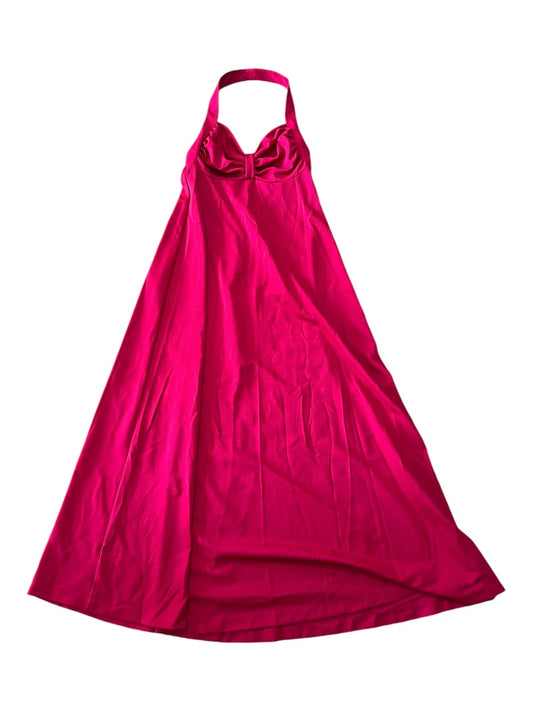 Hot pink halter dress - md -