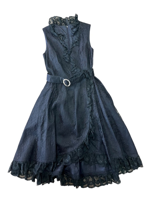 Black lace dress with rhinestone belt - sm/md -