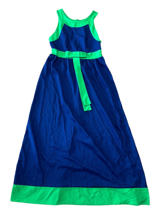 Navy blue/kelly green maxi dress - sm/md -