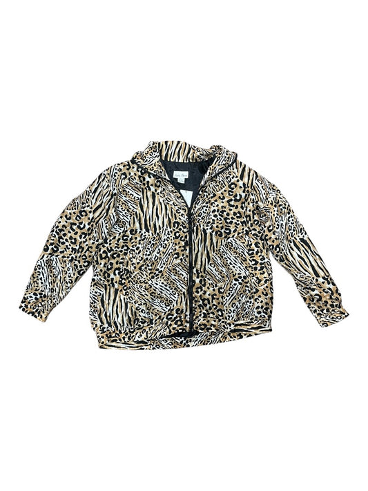 Lady Bear Vintage Chtah Print Zippup Wind Braker Jacket - L -