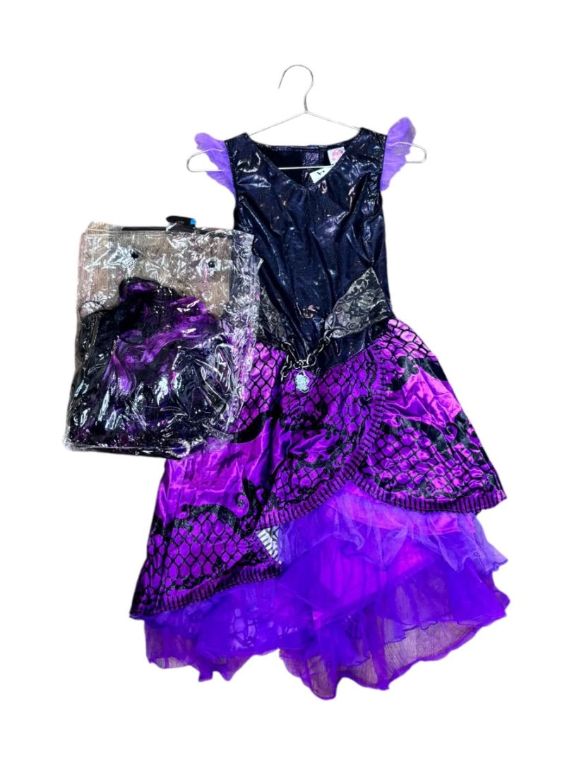 Ever After High Raven Queen Costume with Wig/Wings/Headband- Kids - L 12/14 -