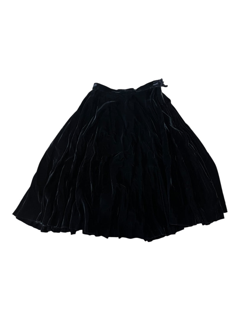 Black velvet swing skirt - sm -