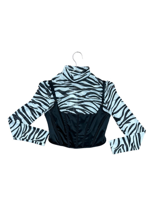 No Brand Mesh Zebra Corset Top - Approximate M -