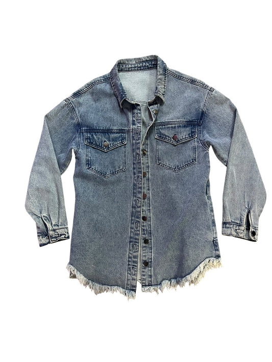 No Brand Slightly Distressed Denim Jacket - S -