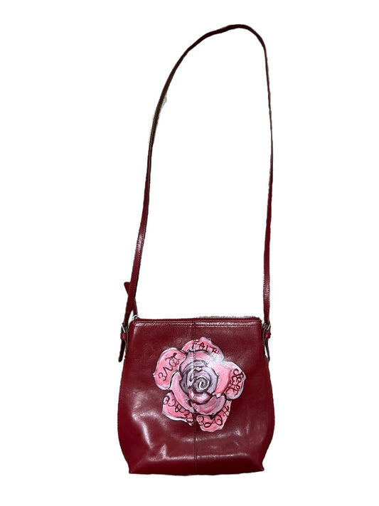 Red Painted Leather Purse - S -