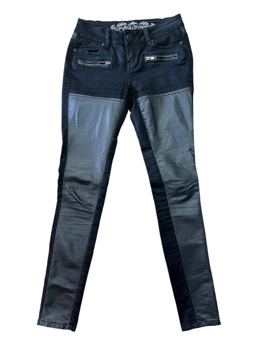 Black pant leather wax jean - 26 -